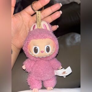 Pink Plush Monster Keychain